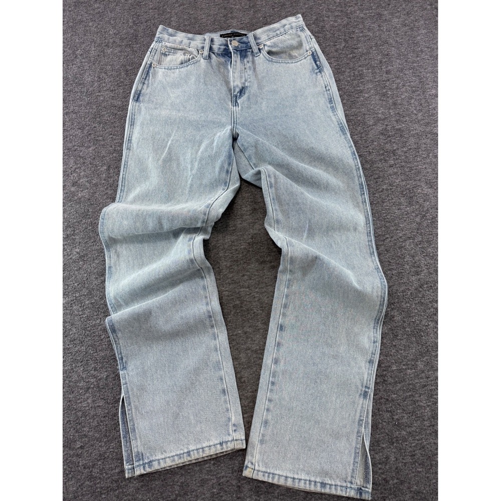 English Factory‎ Womens Light Wash Straight Leg Side Slit Denim Jeans Size 28